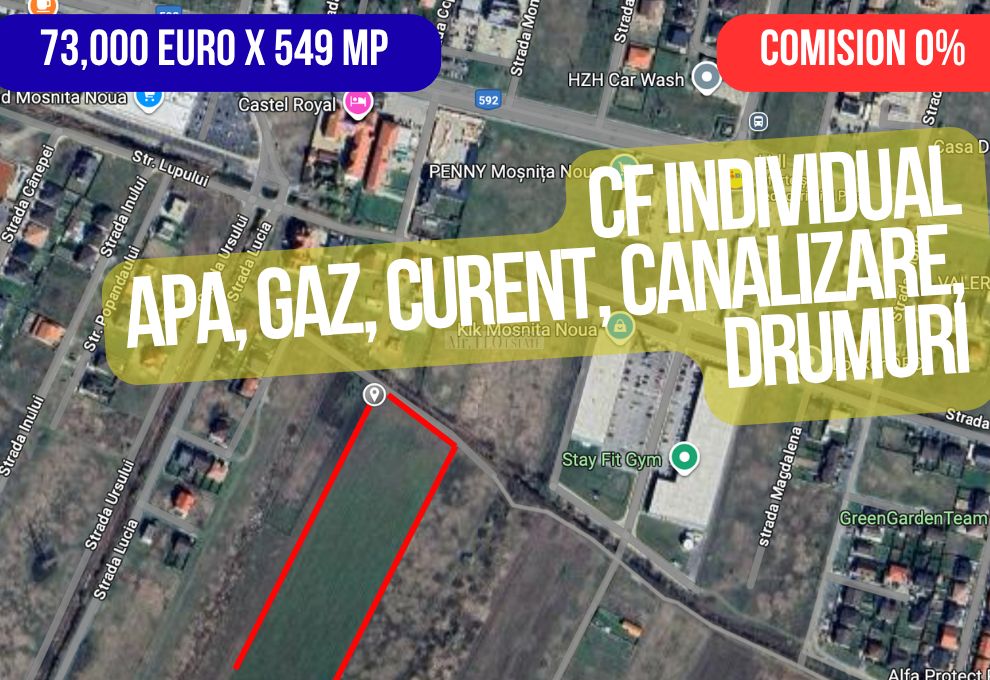 Parcele Duplex, blocuri sau casa individuala MOSNITA NOUA landa LIDL