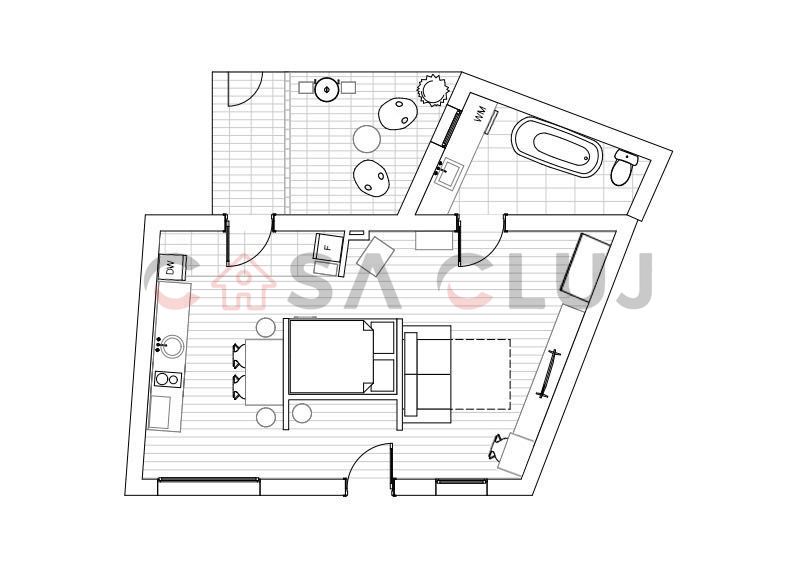 Studio langa Parcul Feroviarilor cu gradina proprie — fotografia 9