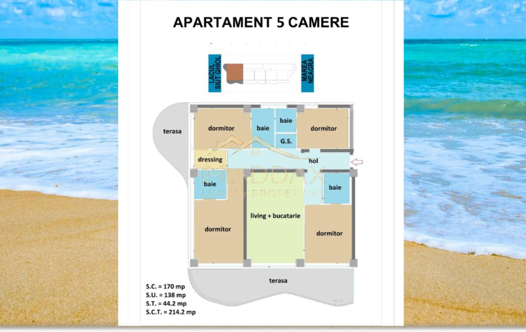 Apartament LUX**5 Camere**Prima linie la MARE**Complex cu piscina//MAMAIA — fotografia 22