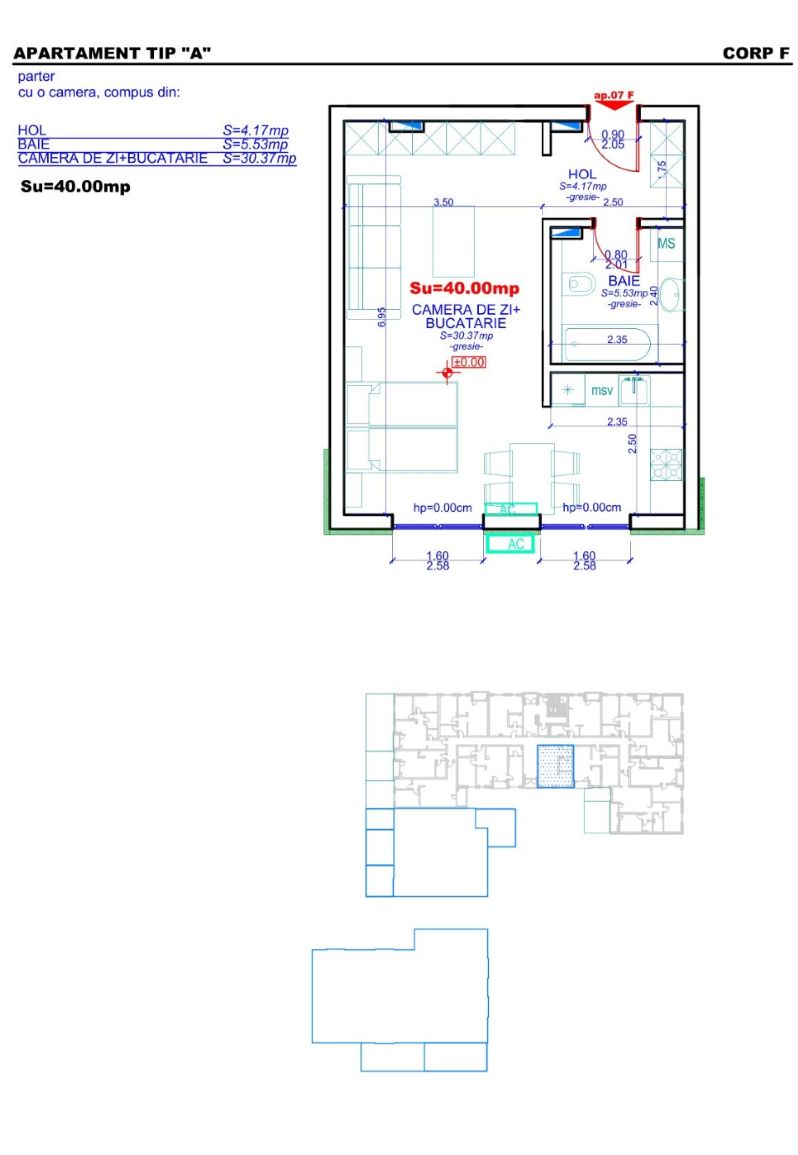 Apartament 07, Corp F – Studio | 40,29 mp | Jabri Nord Residence — fotografia 4