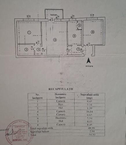 Apartament TĂTĂRAȘI SUD | 3 camere, semidecomandat, 52 mp total — fotografia 10