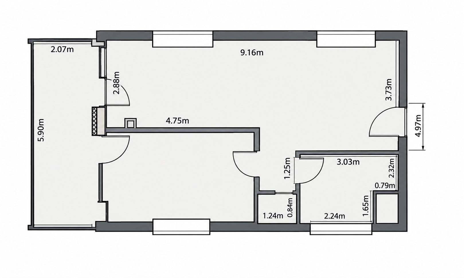 Apartament 2 camere, terasa, etaj intermediar, boxa, parcare — fotografia 15