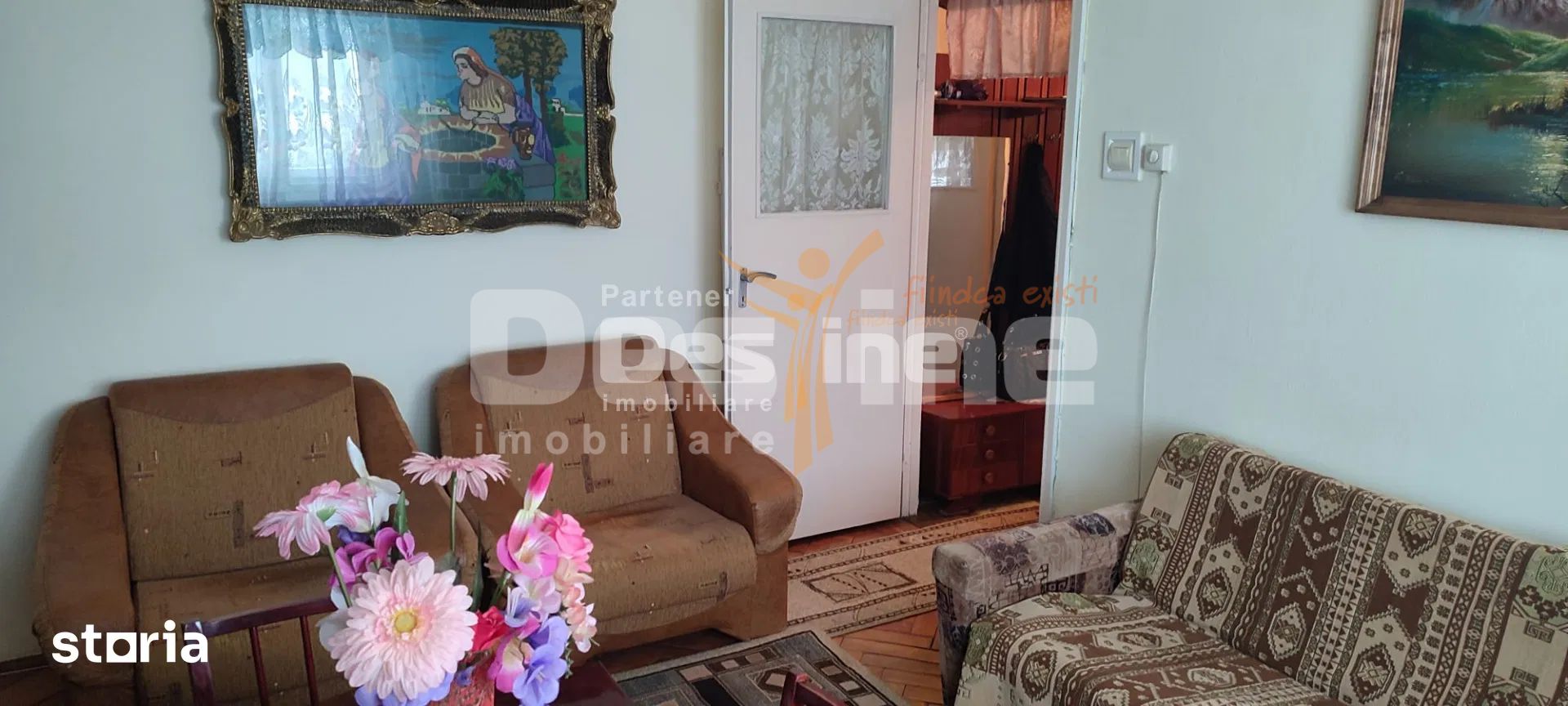 Apartament semidecomandat, 2 camere, etaj intermediar