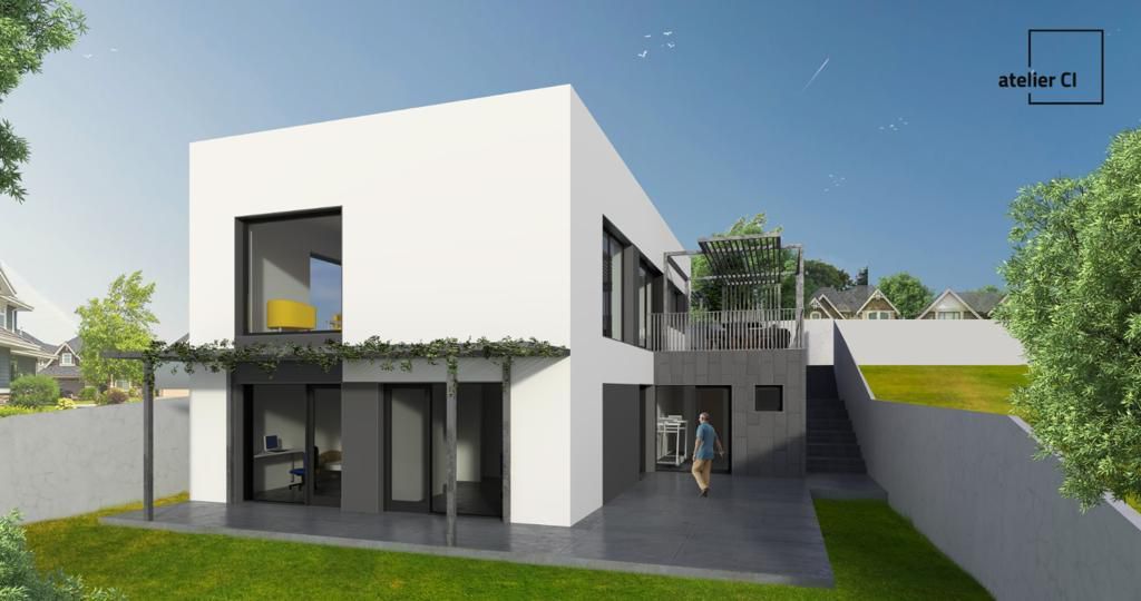 Vilă nouă design mediteranean, proiect deosebit și panoramă- 285.000 E