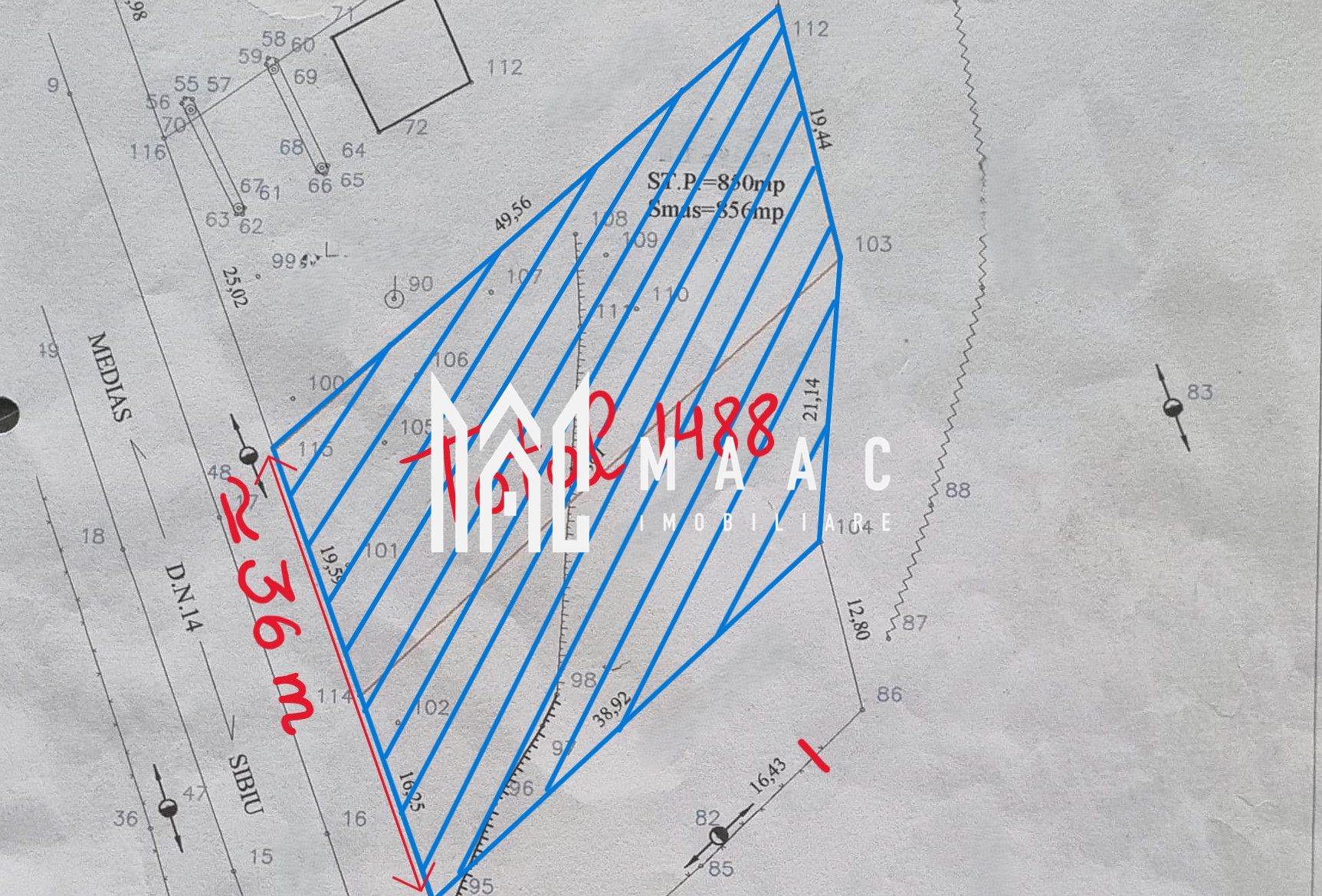 Teren intravilan I 1500mp I Front 36m I DN14 I Slimnic