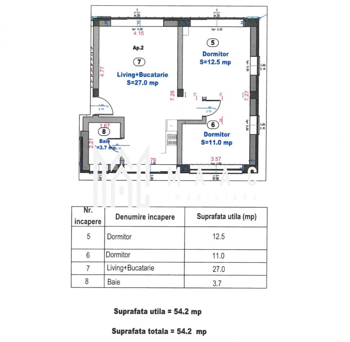 Apartament cu 3 camere | 54 MPU | Balcon | 2 locuri de parcare | Turnișor — fotografia 3