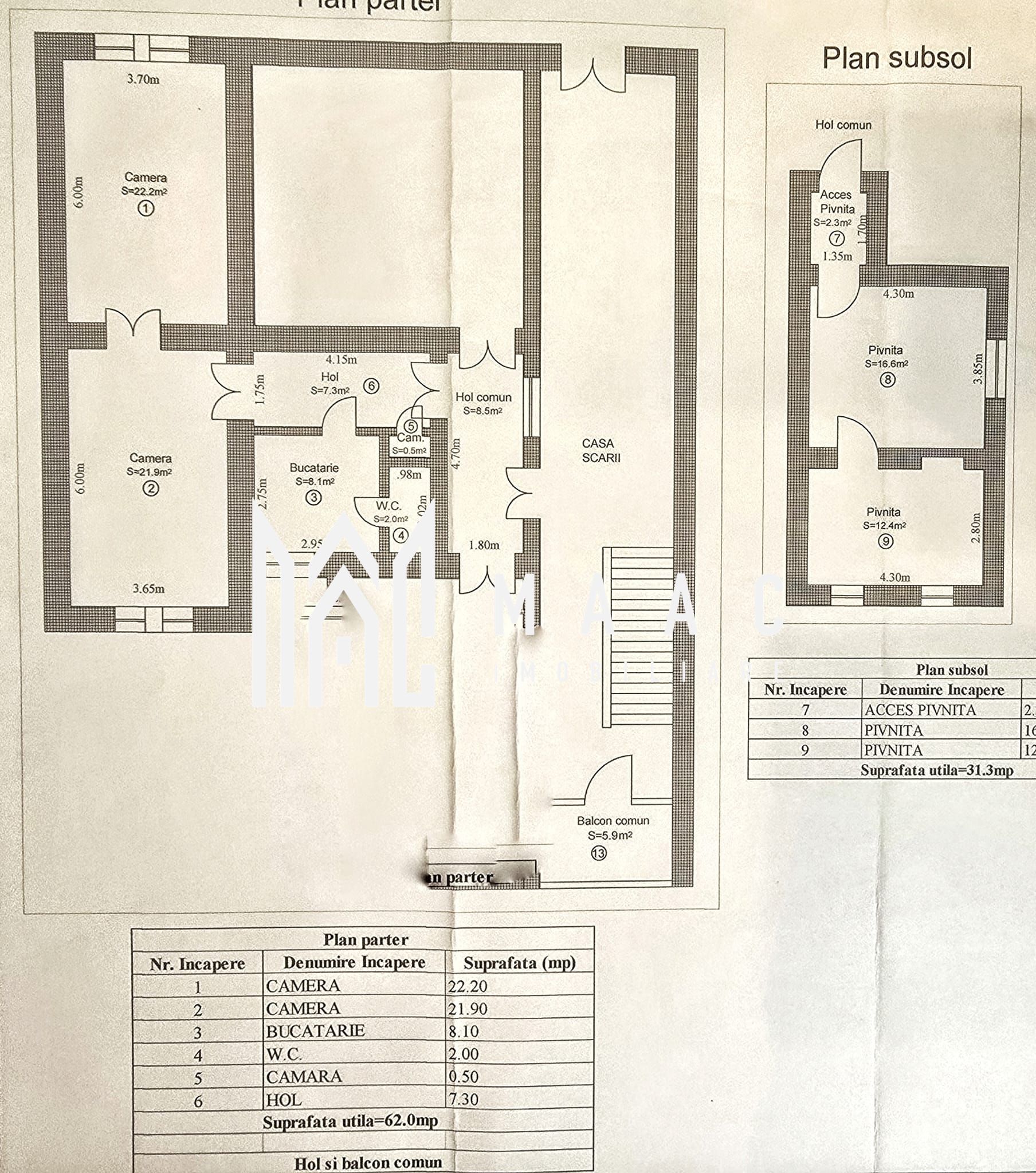Apartament 2 camere garaj pivnita 31mp zona Andrei Saguna