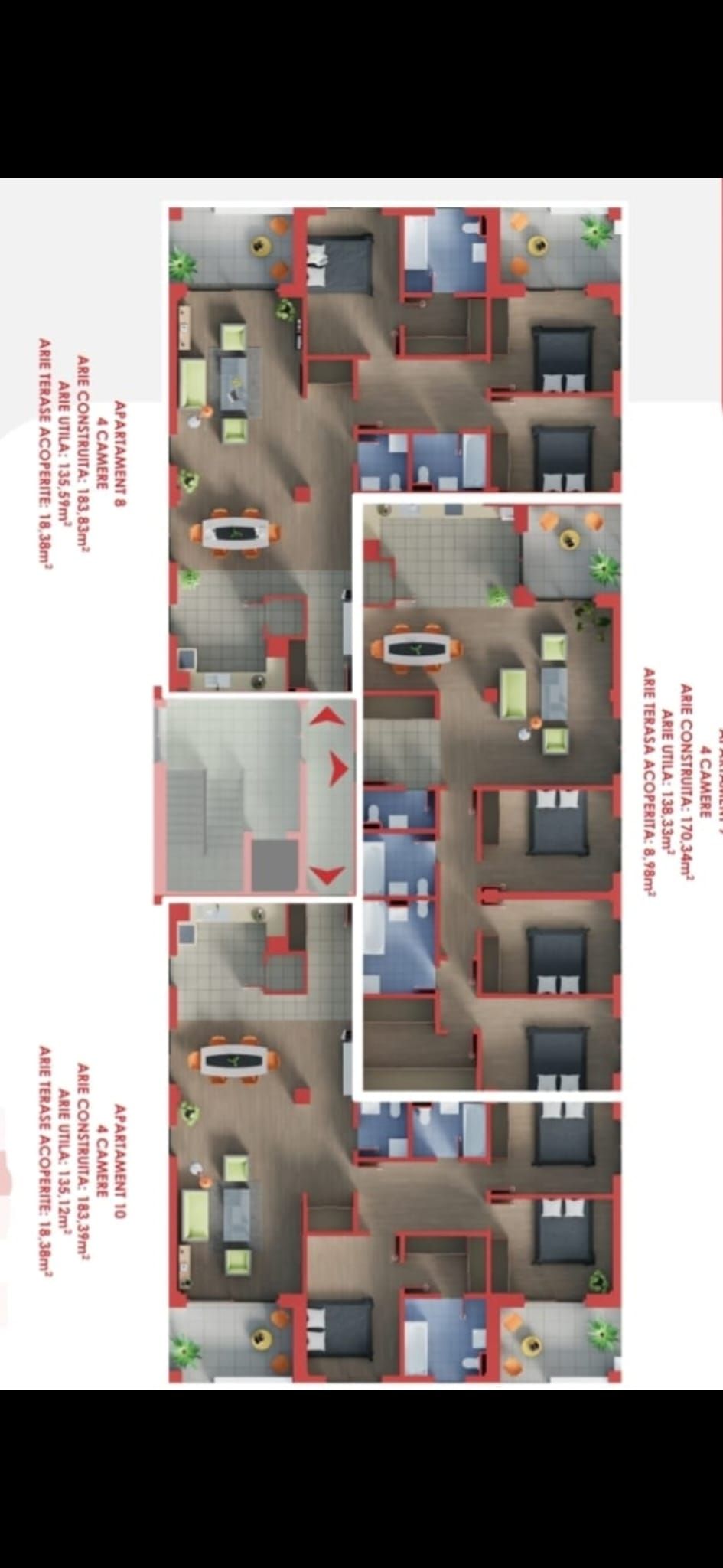 Apartament 4 camere,3bai,136mp.utili+19mp terase acoperite — fotografia 4