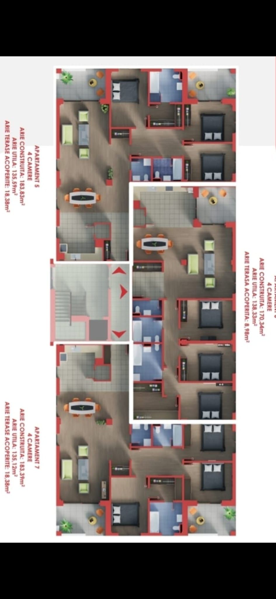 Apartament 4 camere,3bai,136mp.utili+19mp terase acoperite — fotografia 5