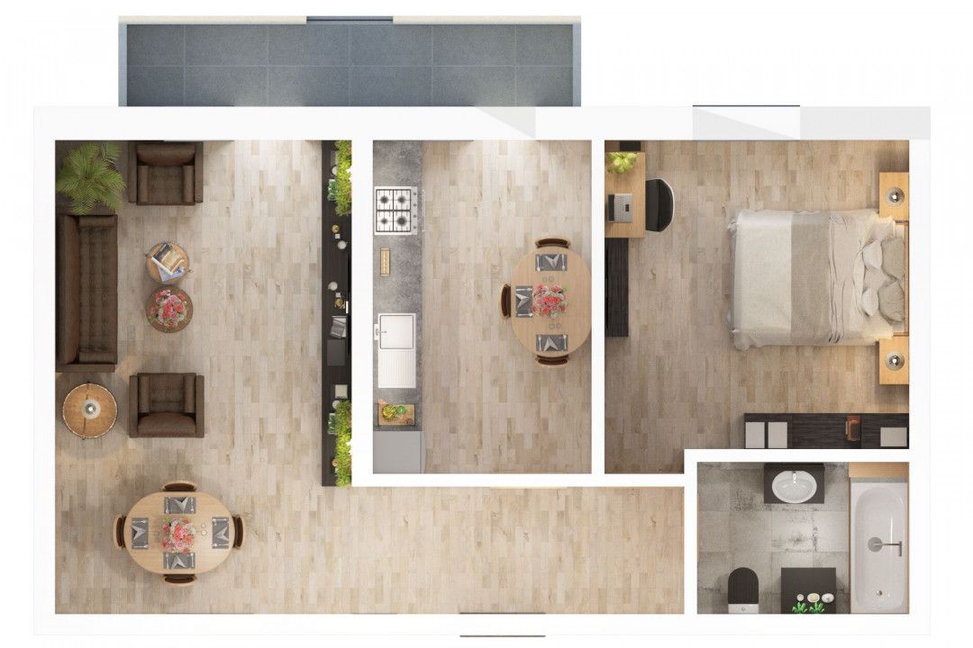 Apartament 2 camere de vanzare balcon parcare zona Doamna Stanca Sibiu — fotografia 3