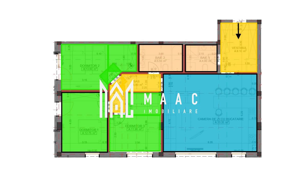 Apartament 4 camere | 95,05 mp utili | Etaj 1 |  Arhitecților — fotografia 3