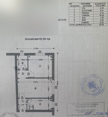 Apartament 2 camere parter  S.C. 52.95 mp Bloc Caramida ! — fotografia 8