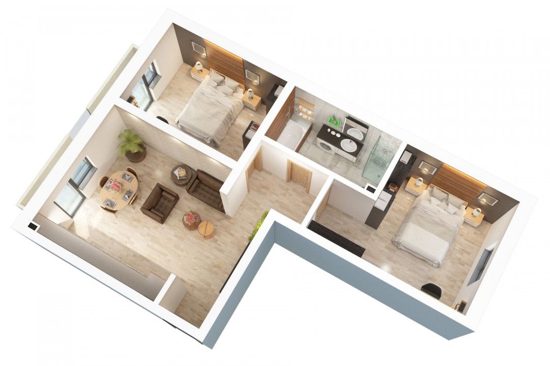 Apartament 3 camere de vanzare P+3E balcon parcare zona Doamna Stanca — fotografia 5