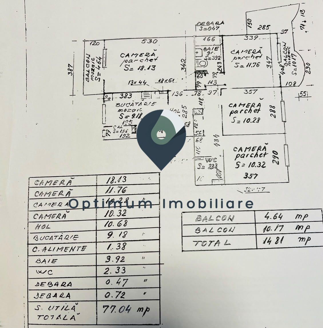 Apartament cu 4 camere, 77 mp, etaj 3/4 in Plopilor ! — fotografia 10