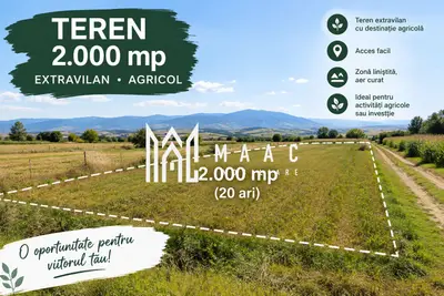 Teren extravilan de vânzare | Sibiu, Nord-Est | 2.000 mp