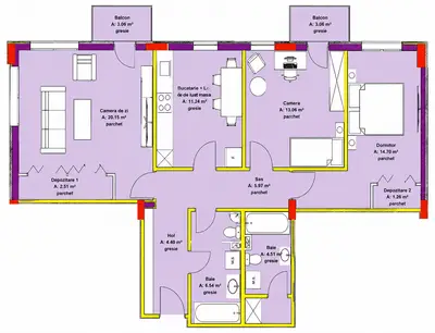 Apartament  3 camere 80mp + 2 balcoane zona Oasului