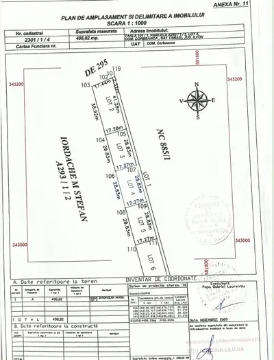 Teren intravilan 498,02 mp langa pădure , strada privata Corbeanca