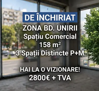 Spatiu comercial de 158 m2 | Zona Bd. Unirii