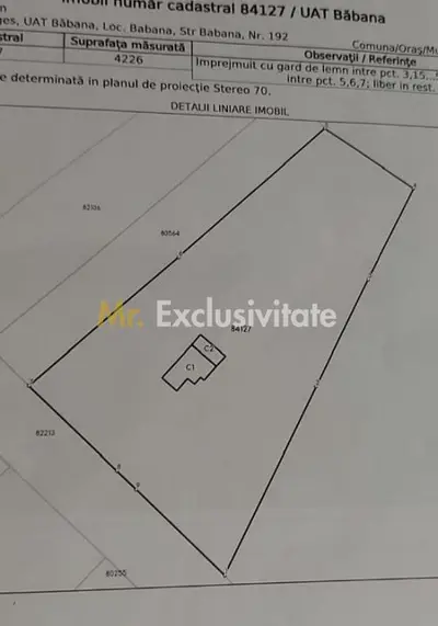 Teren 4226 mp si casa de renovat in loc. Babana, jud. Arges