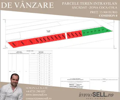 Teren intravilan cu destinația de construcție locuințe, Sacadat-15000e