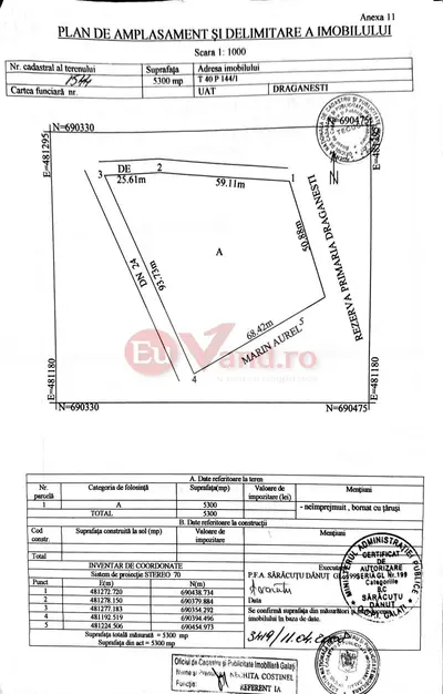 De vanzare teren extravilan Tecuci, la intrarea in oras dinspre Draganesti