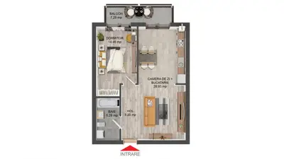Apartament de vanzare la cheie 2 camere 54 mp parcare balcon Selimbar