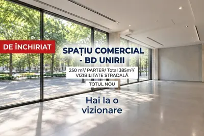 Spațiu comercial premium pe Bd. Unirii | 385 mp | Vitrină stradală