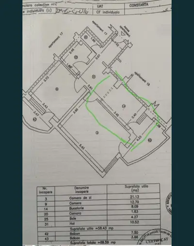 Gara apartament 3 camere