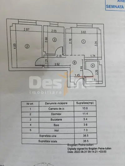 APARTAMENT 2 CAMERE DECOMANDAT AN CONSTRUCTIE 2023