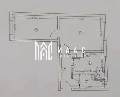 Apartament 2 camere de vânzare | Râmnicu Vâlcea | Central | 60 mp