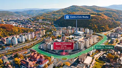 Spatiu comercial de aproximativ 120 mp | Vitrina de 14 m | I.L. Caragiale, Resita