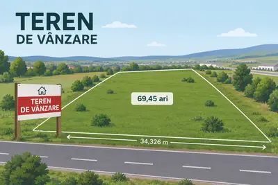 Teren intravilan de vânzare – 69,45 ari