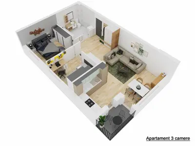 Apartament 3 camere FINALIZAT 65 mpu cu 1 balcon Doamna Stanca Sibiu